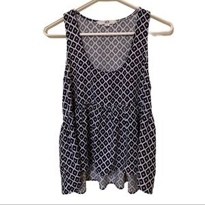 JACK Black and white racerback peplum tank size S